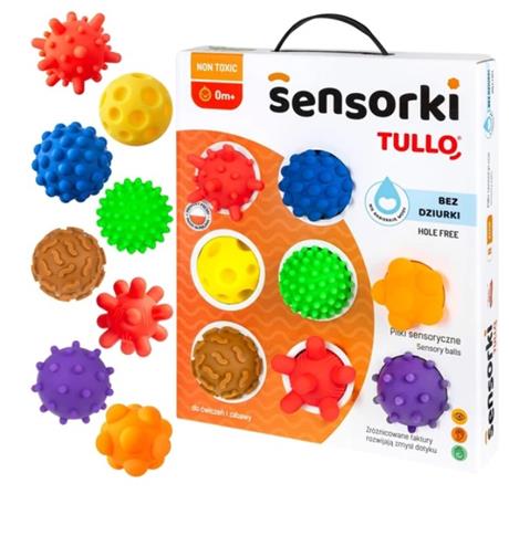 TULLO PIŁKI SENSORYCZNE SENSORKI 8 SZT KOLOROWE MI