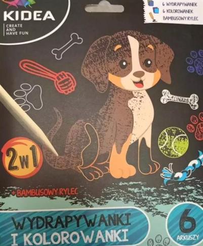 PIESEK. WYDRAPYWANKI I KOLOROWANKI 2W1