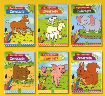 Moje kolorowanki Zwierzęta. 6 bloków do kolorowani