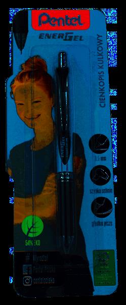 PENTEL. CIENKOPIS KULKOWY 0,5MM CZARNY