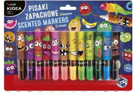 ZAPACHOWE FLAMASTRY PISAKI OWOCOWE 12 KOL KIDEA