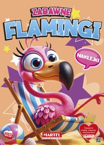 Zabawne flamingi. Kolorowanka z naklejkami