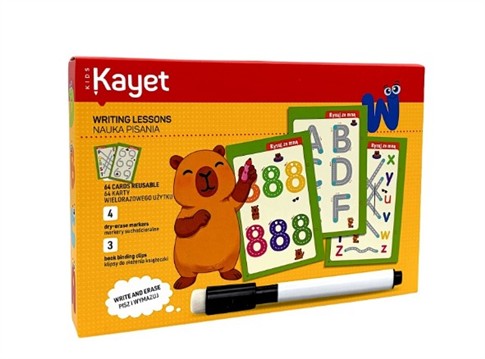 KAYET NAUKA PISANIA 64 KARTY 4 MARKERY 3 KLIPSY