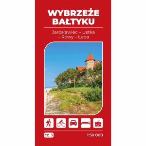 Mapa turystyczna Wybrzeże Bałtyku 3 Jarosławiec Ustka Łeba 1:50 000