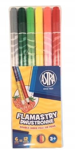 FLAMASTRY MAZAKI DWUSTRONNE ASTRA 6=12 KOLORÓW