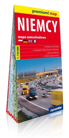 NIEMCY; MAPA SAMOCHODOWA W KARTONOWEJ OPRAWIE