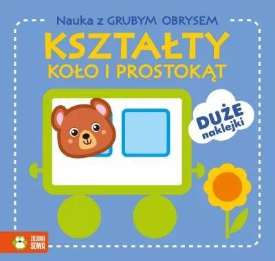 Nauka z grubym obrysem. Kształty. Koło i prostokąt