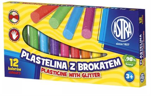 ASTRA PLASTELINA Z BROKATEM 12 SZT.