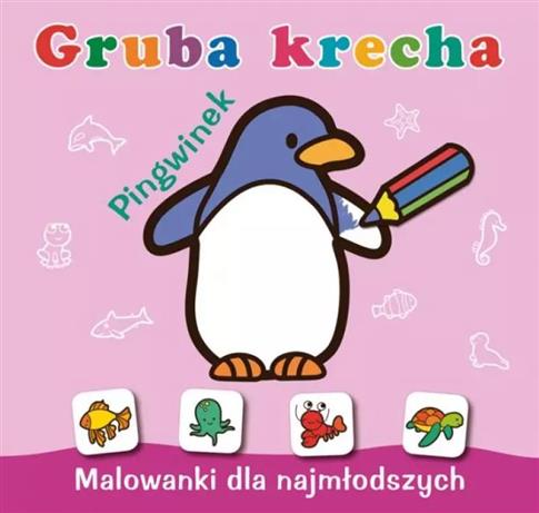 Malowanki dla najmłodszych. Gruba krecha. Pingwine
