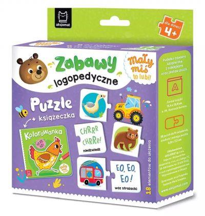 MAŁY MIŚ TO LUBI! ZABAWY LOGOPEDYCZNE. PUZZLE + KS
