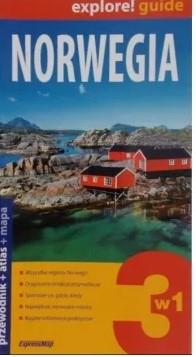 NORWEGIA. 3 W 1. PRZEWODNIK + ATLAS + LAMINOWANA
