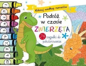 PODRÓŻ W CZASIE ZWIERZĘTA. KOLORUJ WEDŁUG NUMERÓW