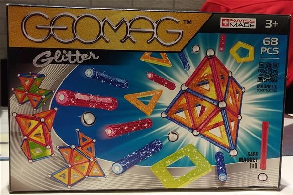 GEOMAG PANELS GLITTER. KLOCKI MAGNETYCZNE. 68 ELEM