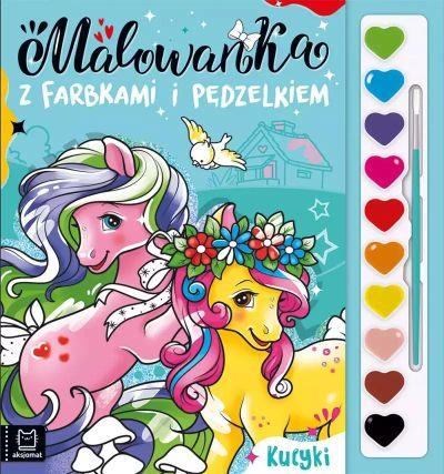 MALOWANKA Z FARBKAMI I PĘDZELKIEM. KUCYKI