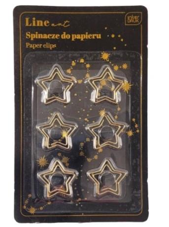 SPINACZE DO PAPIERU GWIAZDKI 6 SZT.