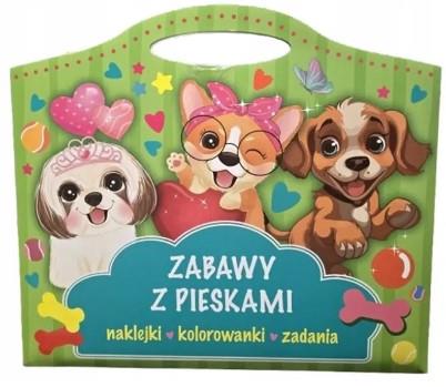 ZABAWY Z PIESKAMI. NAKLEJKI, KOLOROWANKI, ZADANIA