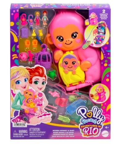 POLLY POCKET KOMPAKTOWA TOREBKA MAŁPKA ZESTAW DO Z