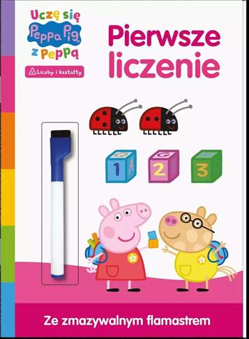 Pierwsze liczenie. Świnka Peppa. Zadania do ściera