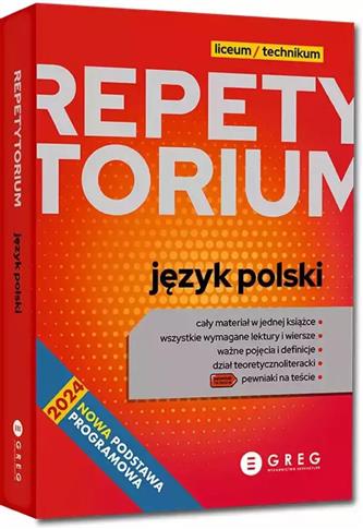 Język polski. Repetytorium 2025 do liceum i techni