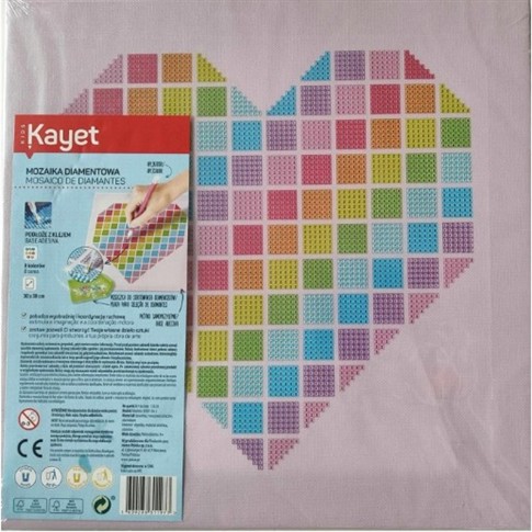MOZAIKA DIAMENTOWA KAYET SERCE 3+ PŁÓTNO APLIKATOR