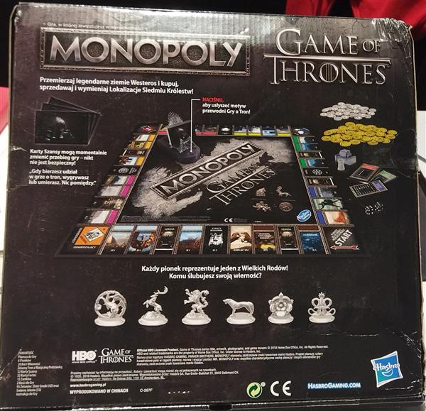MONOPOLY GRA O TRON HASBRO GAME OF THRONES DE