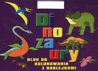 DINOZAURY BLOK DO KOLOROWANIA Z NAKLEJKAMI