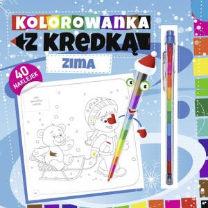 Kolorowanka z kredką zima