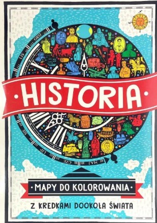 KOLOROWANKA Z KREDKAMI DOOKOŁA ŚWIATA MAPY DO KOLO