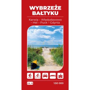 Mapa turystyczna Wybrzeże Bałtyku 4 Karwia Władysławowo Hel Gdynia  1:50 000