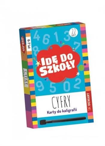 Idę do szkoły. Cyfry.  Karty do kaligrafii z pisak