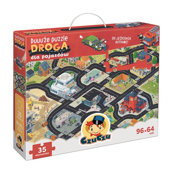 PUZZLE 35 ELEMENTÓW.DUŻE PUZZLE.DROGA DLA POJAZDÓW