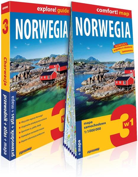 NORWEGIA 3W1. PRZEWODNIK + ATLAS + MAPA