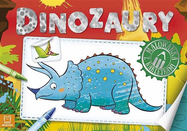 DINOZAURY. MALOWANKA Z NAKLEJKAMI