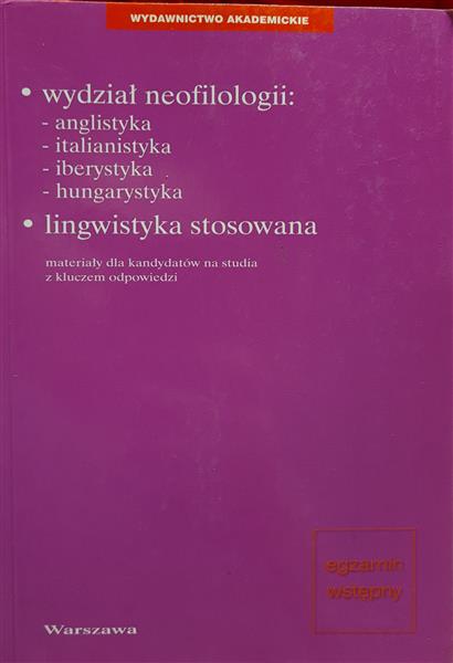 WYDZIAŁ NEOFILOLOGII - LINGWISTYKA STOSOWANA