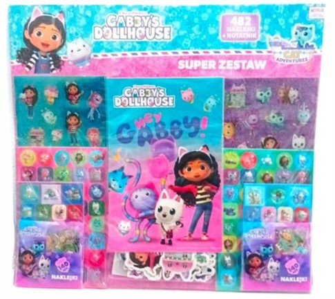 KOCI DOMEK GABI SUPER ZESTAW 482 NAKLEJKI + NOTATN