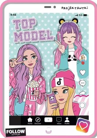 TOP MODEL - KOLOROWANKA Z NAKLEJKAMI