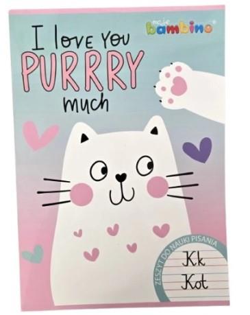 BAMBINO ZESZYT TRZY LINIE A4 32 KARTKI PASTEL CAT