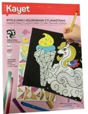 WYKLEJANKI I KOLOROWANKI Z FLAMASTRAMI KAYET 3+