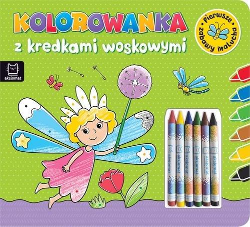 KOLOROWANKA Z KREDKAMI WOSKOWYMI. PIERWSZE ZABAWY