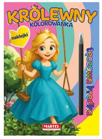 TĘCZOWA KREDKA. KRÓLEWNY Z NAKLEJKAMI