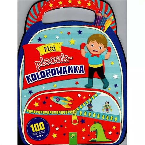Mój plecak - kolorowanka, 100 naklejek