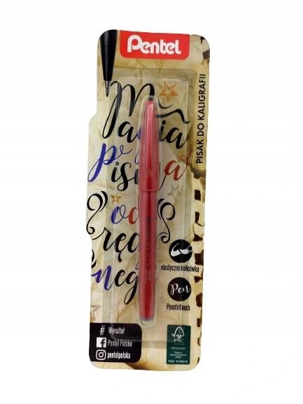 PENTEL - PISAK DO KALIGRAFII - CZERWONY