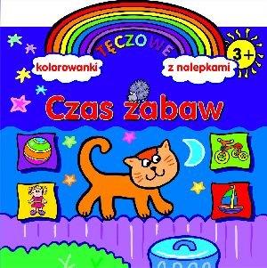 CZAS ZABAW. TĘCZOWE KOLOROWANKI Z NALEPKAMI