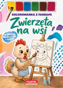Zwierzęta na wsi. Kolorowanka z farbami