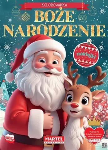 BOŻE NARODZENIE KOLOROWANKA Z NAKLEJKAMI