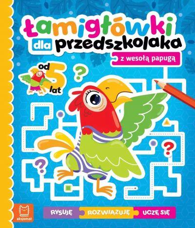 Łamigłówki dla przedszkolaka z wesołą papugą. Rysu