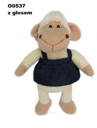 PLUSZ OWCA W SUKIENCE Z GŁOSEM 30 CM