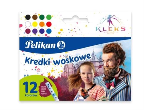 PELIKAN, KREDKI WOSKOWE, KLEKS, 12 KOLORÓW
