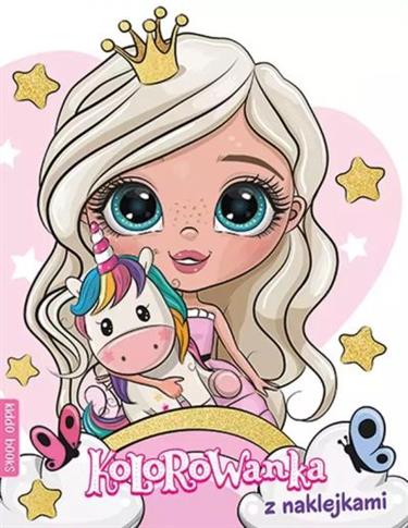 KOLOROWANKA Z NAKLEJKAMI. KSIĘŻNICZKA I JEDNOROŻEC