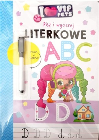 I LOVE VIP PETS LITERKOWE ABC + PISAK Z GĄBKĄ NOWA